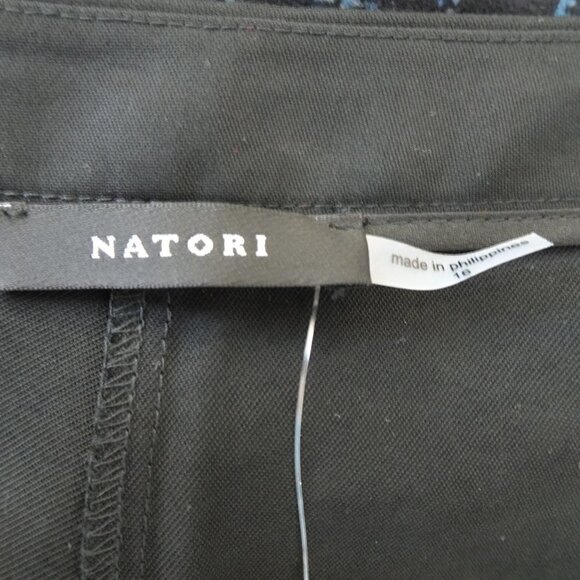 Natori Sanded Twill Pants Women's 16 Black Tapered Lightweight - Picture 9 of 11